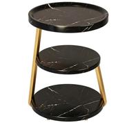 Table D'Appoint Ronde à 3 Niveaux, Table d'angle Gain de Place pour Canapé, Chambre, Salon, Petits Espaces D'Appartement(G)