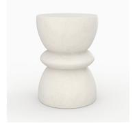Table d'appoint ronde blanche en fibre d'argile effet béton D35 cm - Maupiti - Maison Pavane