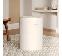Table d'appoint ronde blanche en fibre d'argile effet béton d35 cm - santorini