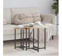 Table D'appoint Vidaxl 2 Pièces Bois D'ingénierie Chêne Sonoma Et Métal