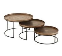 Table d'appoint ronde effet rouille Rolice - Lot de 3 Marron G