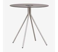 Table d'appoint ronde en acier inoxydable et verre trempé Itsoro Ø50 cm