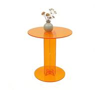 Table d'appoint ronde en acrylique jusqu'à 20 kg (orange) | Épaisseur de la table : 8 mm pour salon, chambre à coucher, balcons, couloirs, appartements 50 x 35 x 45 cm