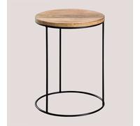Table D'appoint Ronde En Bois De Manguier (Ø30 Cm) Tannam Bois De Mangue
