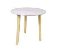 Table d'appoint ronde en bois Spetebo, 30 x 30 cm, blanche, avec plateau laqué taupe, pour salon, cuisine ou salle de montable, résidentielle