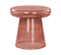 Table d'Appoint Ronde en Verre Teinté Rouge 39 cm Diamètre Moderne Caldera