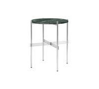 Table D'appoint Ronde GUBI TS Ø40 en Acier Poli/marbre Vert Guatemala