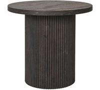 Table d'appoint Ronde Pied Central Relief MDF Effet bois foncé - ANKARA -