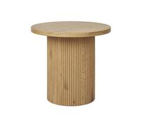 Table d'appoint Ronde Pied Central Relief MDF Effet bois naturel - ANKARA - ALTOBUY Marron G