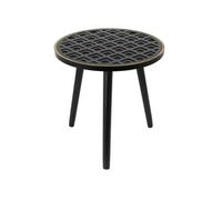 Table d'Appoint Ronde Plateau Noir et Doré - LISEA -