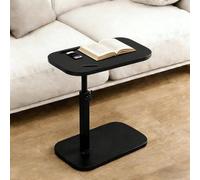 Table d'appoint rotative à 360 degrés - Réglable de 45 à 80 cm - Table d'appoint pliable - Table de chevet - Noir - Design rétro