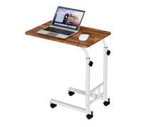Table d'appoint - Roulante de Lit Canapé - Réglable 60*40*85cm, bois brûlé