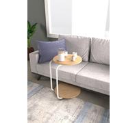 Table d'appoint Saffier sur roulettes, table basse 43 x 60 cm, blanche