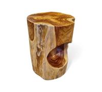 Table d'appoint Salavan en Bois de Racine - Tabouret en Teck Massif de 42 cm - Convient comme Support de Fleurs ou Table de Chevet pour Le Salon