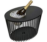 Table d'appoint Stockholm avec fonction de refroidissement et bac réfrigérant en acier inoxydable amovible | Table d'extérieur pour salon et refroidisseur de boissons | Surface Softtouch | Résistante 