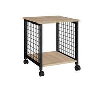 Table basse - TECTAKE - Table d'appoint cubique GARY en bois et acier au style industriel, 40 x 40 x 48 cm - Bois clair/Chêne sonoma