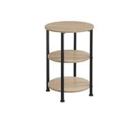 Table basse - TECTAKE - Table d'appoint COLCHESTER style industriel, bois MDF, 3 étages, Ø 40 x 61 cm - Bois clair/Chêne sonoma