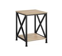 Table basse - TECTAKE - Table d'appoint CARLTON style industriel bois et acier, 40,5 x 40,5 x 52,5 cm - Bois clair/Chêne sonoma