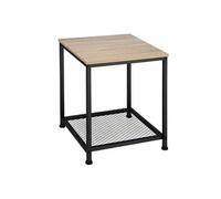 Table basse - TECTAKE - Table d'appoint DERBY style industriel, bois MDF et acier, 45,5 x 45,5 x 55,5 cm - Bois clair/Chêne sonoma