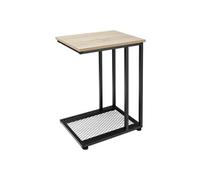 Table basse - TECTAKE - Table d'appoint ETON au style industriel bois MDF en forme de C, 48 x 35 x 66 cm - Bois clair/Chêne sonoma