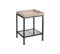 Table basse - TECTAKE - Table d'appoint ROCHESTER style industriel, bois MDF et acier, 41,5 x 41 x 56 cm - Bois clair/Chêne sonoma