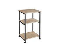 Table d'appoint - TECTAKE - Table d'appoint MEMPHIS bois et acier industriel, 3 plateaux, 34 x 30 x 59 cm - Bois clair/Chêne sonoma