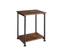 Table d'appoint - TECTAKE - Table d'appoint YONKERS en bois et acier au style industriel, 38,5 x 30 x 51,5 cm - Bois foncé