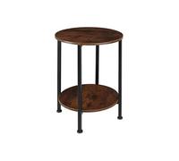 Table basse - TECTAKE - Table d'appoint ronde BALLINA au style industriel, en bois MDF et acier, Ø 45 x 64 cm - Bois foncé
