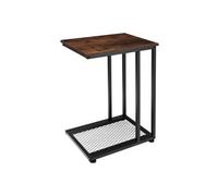 Table basse - TECTAKE - Table d'appoint ETON au style industriel en bois MDF en forme de C, 48 x 35 x 66 cm - Bois foncé