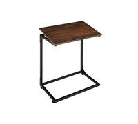 Table basse - TECTAKE - Table d'appoint RUSTON en panneau aggloméré et acier, style industriel, 55 x 35 x 66,5 cm - Bois foncé
