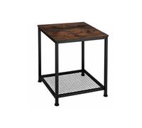 Table basse - TECTAKE - Table d'appoint DERBY au style industriel, bois MDF et acier, 45,5 x 45,5 x 55,5 cm - Bois foncé