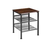 Table basse - TECTAKE - Table d'appoint LINCOLN au style industriel, en bois MDF et acier, 40,5 x 40 x 50,5 cm - Bois foncé