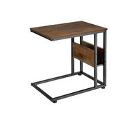 Table basse - TECTAKE - Table d'appoint WIGAN au style industriel, en bois MDF et acier, 55 x 36,5 x 60 cm - Bois foncé