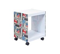 Table d'appoint sur Roulettes Motif Drapeaux - ISLA -