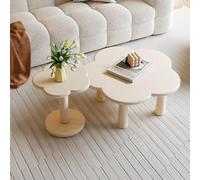 Table d'appoint, table basse de forme irrégulière, design imbriqué pour salon et chambre à coucher, plateau en forme de fleur pour petits espaces