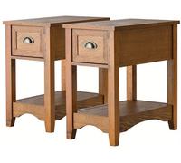 Table d'appoint - Table basse - Table de chevet - Table d'angle pour canapé - Petite commode - Dimensions : 56 x 33 x 58,5 cm - Bois jaune-brun