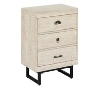 Atmosphera – Table de chevet Ajay – Bois blanchi, manguier sculpté