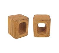 Table d'appoint, table de chevet rotin naturel avec niche (lot de 2) BAYA
