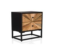 Table d'appoint / table de chevet SANTJAGO BLACK SUN S 2 tiroirs sapin massif hjh LIVING Couleur Bois Foncé G
