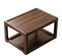 Table d'appoint,Tables Basse,tables de thé rectangulaire,Table de plancher | en Bois Massif,Table de Salon à Double Niveau,Table de Tatami,À utiliser assis par terre(L60cm/23.6in*W40cm/15.7in)