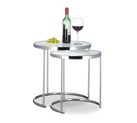 Table d'appoint tables basses modernes 50 cm 2 pièces table gigogne en verre