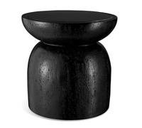 Table d'appoint - TECTAKE - table d'appoint ronde, ANISA, Chubby-Design, surface brillante, résistante aux intempéries - Noir
