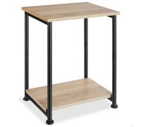 Table d'appoint - TECTAKE - Table d'appoint YONKERS bois et acier, style industriel, 38,5 x 30 x 51,5 cm - Bois clair/Chêne sonoma