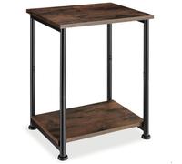 Table d'appoint - TECTAKE - Table d'appoint YONKERS en bois et acier au style industriel, 38,5 x 30 x 51,5 cm - Bois foncé