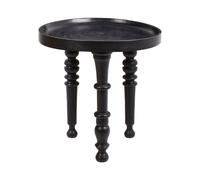 Table d'Appoint Traditionnelle Bois de Manguier Ronde 52 x 52 cm Meubles de