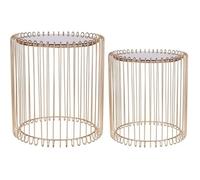Table d'appoint - URBAN LIVING - Lot de 2 - Miroir - Métal - Design contemporain