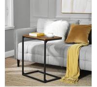 VASAGLE Petite Table d'appoint pour Ordinateur Portable, Chambre, Salon, Travail au lit ou sur Le canapé, Structure Simple, Stable, Style Industriel, Marron Rustique et Noir LNT52BX