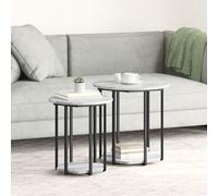 Table d'appoint vidaXL 2 pcs gris sonoma en bois d'ingénierie et métal