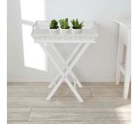 vidaXL Table d'appoint avec plateau Blanc