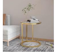 vidaXL Table d'appoint Doré et transparent 45 cm Verre trempé